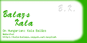 balazs kala business card
